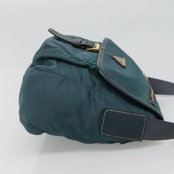 PRADA Shoulder Bag Nylon Green Gold Auth 131481 - Picture 3 of 16